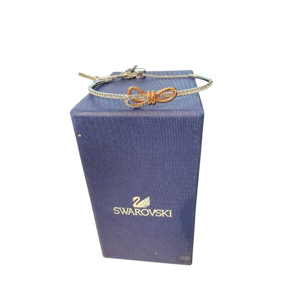 Swarovski Lifelong Bow bangle Bow, White, Mixed metal finish*NEW in box - Picture 4 of 4